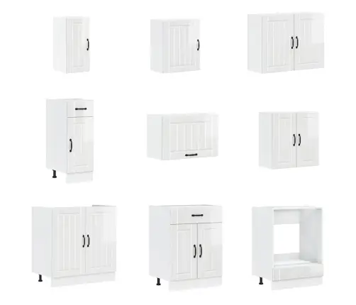 Virtuvinių Spintelių Komplektas, 14 Dalių, Lucca, Balta