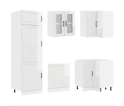 Virtuvinių Spintelių Komplektas, 14 Dalių, Lucca, Balta