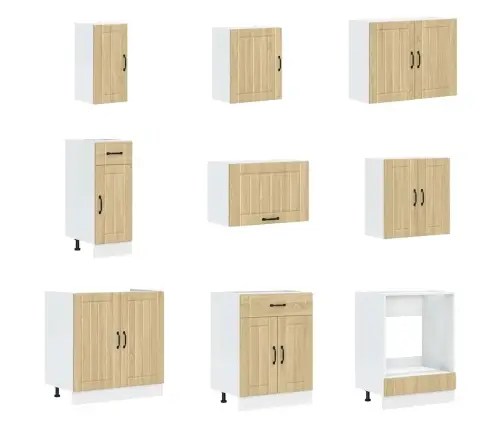 14 -Osaline Köögikapi Komplekt Lucca, Sonoma Tamm, Tehispuit