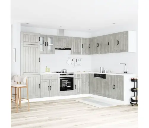 Virtuvinių Spintelių Komplektas, 14 Dalių, Lucca, Betono Pilka