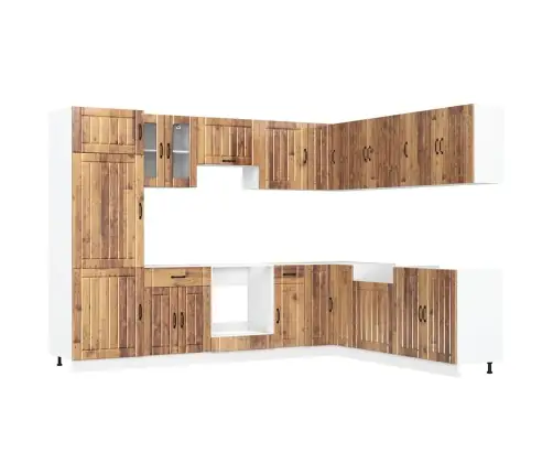 14-Daļīgs Virtuves Skapītis Komplekts, Lucca, Veca Koka Vidaxl