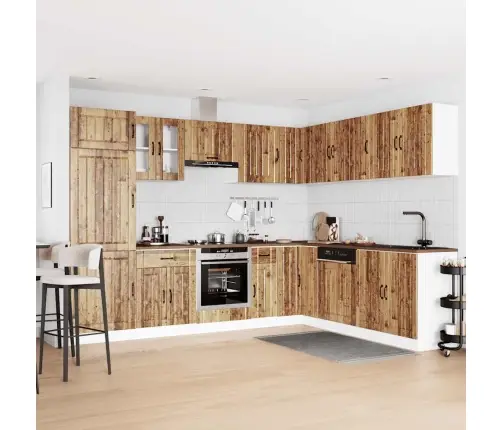 14-Daļīgs Virtuves Skapītis Komplekts, Lucca, Veca Koka Vidaxl