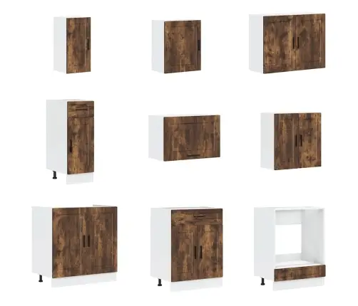 14-Daļīgs Virtuves Skapītis Komplekts, Porto, Ozola Krāsa Vidaxl