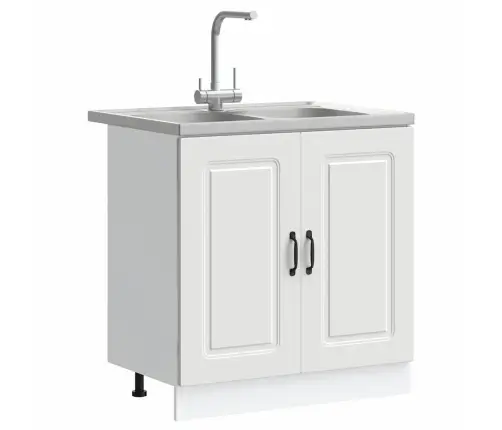 Köögikapp Uksega Kalmar Valge 80 X 46 X 81,5 Cm Tehispuit