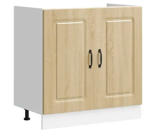 Virtuves Skapis Ar Durvīm Kalmar 2 Pcs Brūna 80 X 46 X 81.5 Cm Vidaxl