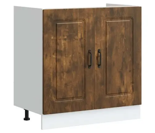 Virtuves Skapis Ar Durvīm Kalmar 2 Pcs Brūna 80 X 46 X 81.5 Cm Vidaxl