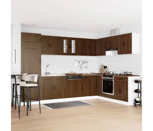 Virtuves Skapis Ar Durvīm Kalmar 2 Pcs Brūna 80 X 46 X 81.5 Cm Vidaxl