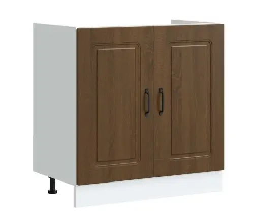 Virtuves Skapis Ar Durvīm Kalmar 2 Pcs Brūna 80 X 46 X 81.5 Cm Vidaxl