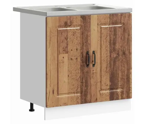 Virtuves Skapis Ar Durvīm Kalmar 2 Pcs Brūna 80 X 46 X 81.5 Cm Vidaxl