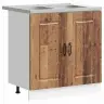 Virtuves Skapis Ar Durvīm Kalmar 2 Pcs Brūna 80 X 46 X 81.5 Cm Vidaxl