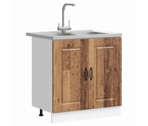 Virtuves Skapis Ar Durvīm Kalmar 2 Pcs Brūna 80 X 46 X 81.5 Cm Vidaxl