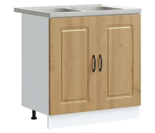 Virtuves Skapis Ar Durvīm Kalmar 2 Pcs Brūna 80 X 46 X 81.5 Cm Vidaxl