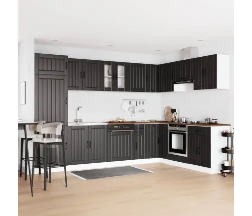 Köögikapp Ladustamisega Lucca Must 80 X 46 X 81,5 Cm Tehispuit