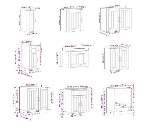 Virtuves Skapis Ar Durvīm Lucca 2 Pcs Brūna 80 X 46 X 81.5 Cm Vidaxl