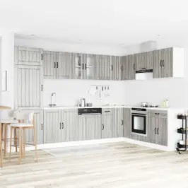 Virtuves Skapis Ar Durvīm Lucca Pelēks Sonoma 80 X 46 X 81,5 Cm Vidaxl