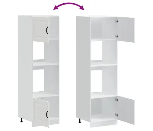 Orkaitės Spintelės, 2Vnt., Kalmar, Balta, Apdirbta Mediena