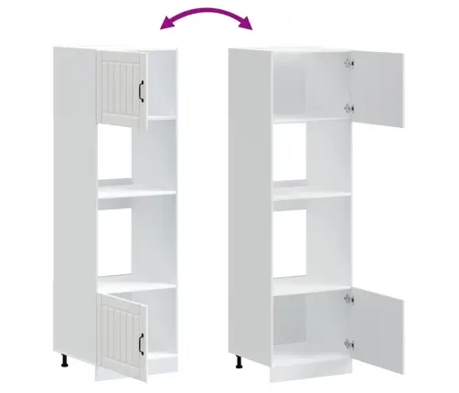 Orkaitės Spintelės, 2Vnt., Lucca, Balta, Apdirbta Mediena