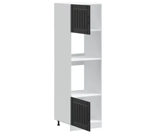 Orkaitės Spintelės, 2Vnt., Lucca, Juoda, Apdirbta Mediena