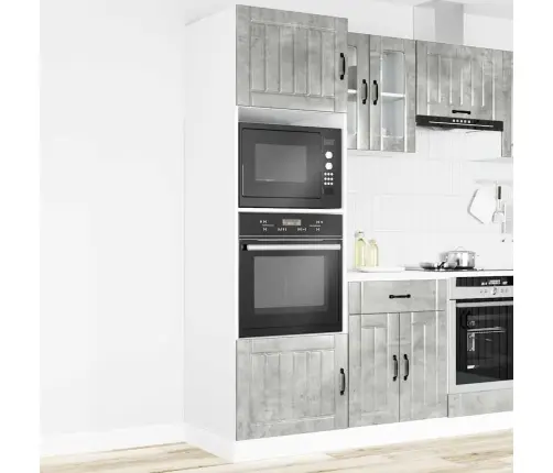 Orkaitės Spintelės, 2Vnt., Lucca, Betono Pilka, Mediena