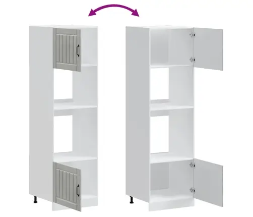 Orkaitės Spintelės, 2Vnt., Lucca, Betono Pilka, Mediena