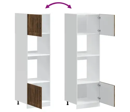 Orkaitės Spintelės, 2Vnt., Lucca, Dūminio Ąžuolo, Mediena