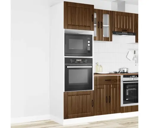 Orkaitės Spintelės, 2Vnt., Lucca, Ruda, Apdirbta Mediena