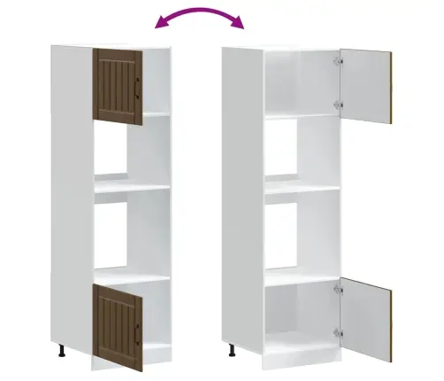 Orkaitės Spintelės, 2Vnt., Lucca, Ruda, Apdirbta Mediena