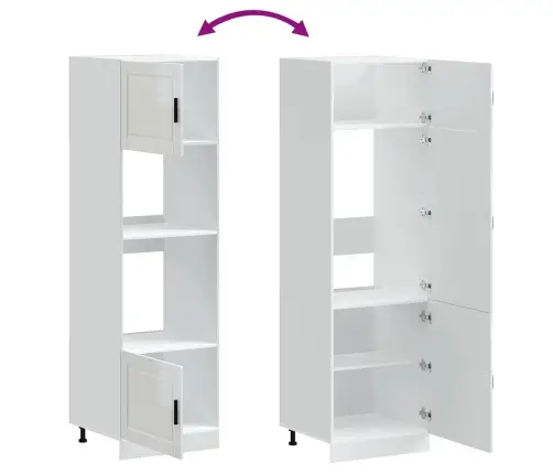 Orkaitės Spintelės, 2Vnt., Porto, Balta, Apdirbta Mediena