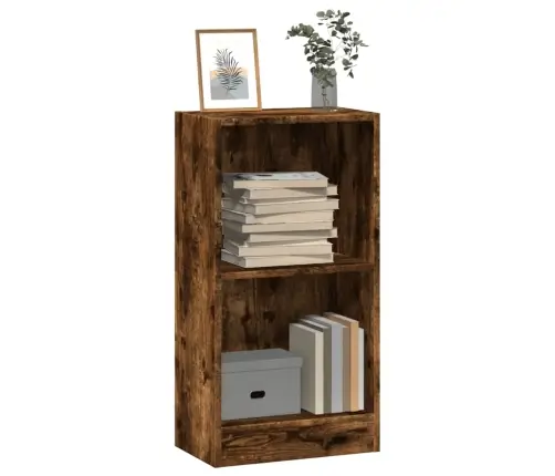 Knygų Spinta, Dūminio Ąžuolo, 40X24X76cm Apdirbta Mediena