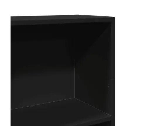 Knygų Spinta, Juodos Spalvos, 40X24X109cm Apdirbta Mediena