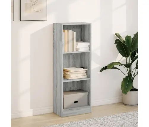 Grāmatu Plaukts, Pelēka Koka, 40X24X109 Cm, Inženierijas Koks Vidaxl