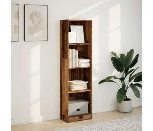 Grāmatu Plaukts, Veca Koka, 40X24X143 Cm, Inženierijas Koks Vidaxl