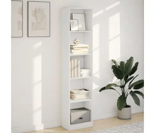 Grāmatu Plaukts, Balts, 40X24X176 Cm, Inženierijas Koks Vidaxl