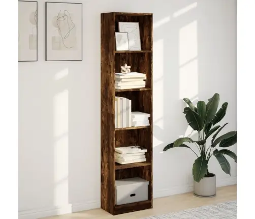 Grāmatu Plaukts, Ozola Krāsa, 40X24X176 Cm, Inženierijas Koks Vidaxl