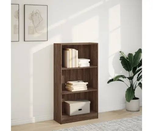 Knygų Spinta, Ruda Ąžuolo, 60X24X109cm Apdirbta Mediena