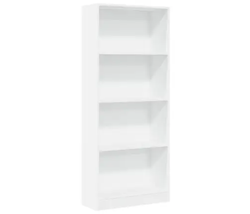 Grāmatu Plaukts, Balts, 60X24X143 Cm, Inženierijas Koks Vidaxl