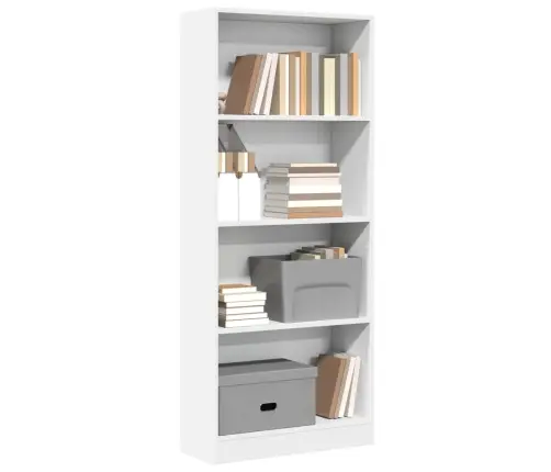 Grāmatu Plaukts, Balts, 60X24X143 Cm, Inženierijas Koks Vidaxl