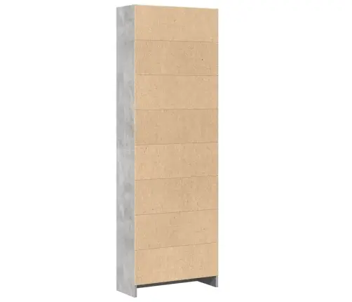 Grāmatu Plaukts, Pelēks, 60X24X176 Cm, Inženierijas Koks Vidaxl