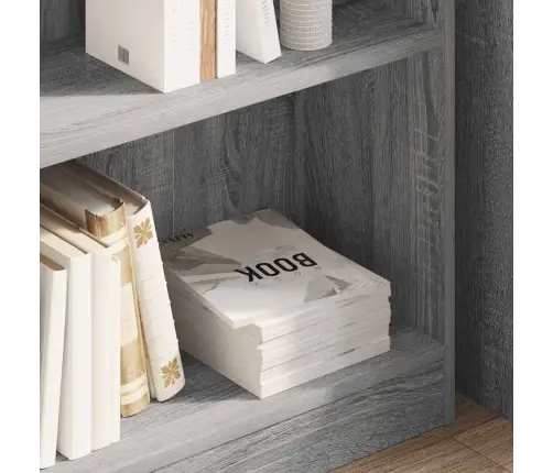 Grāmatu Plaukts, Pelēka Koka, 80X24X76 Cm, Inženierijas Koks Vidaxl