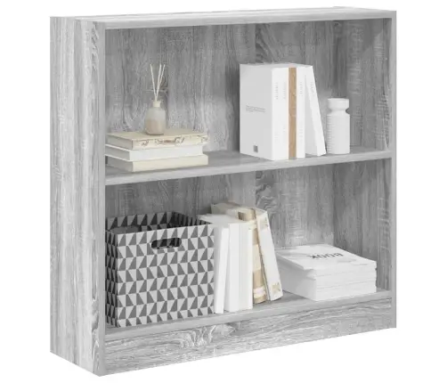 Grāmatu Plaukts, Pelēka Koka, 80X24X76 Cm, Inženierijas Koks Vidaxl