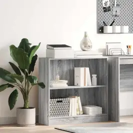 Grāmatu Plaukts, Pelēka Koka, 80X24X76 Cm, Inženierijas Koks Vidaxl