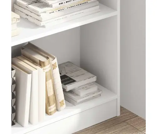 Raamaturiiul, Valge, 80X24X109 cm Tehispuit