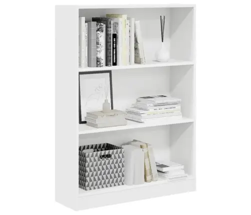 Raamaturiiul, Valge, 80X24X109 cm Tehispuit