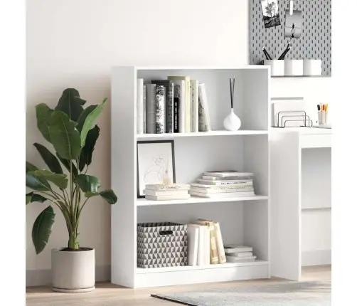 Raamaturiiul, Valge, 80X24X109 cm Tehispuit