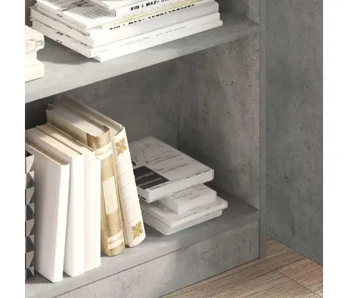 Grāmatu Plaukts, Betona Pelēks, 80X24X109 Cm, Inženierijas Koks Vidaxl