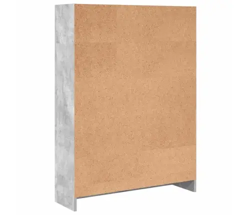 Grāmatu Plaukts, Betona Pelēks, 80X24X109 Cm, Inženierijas Koks Vidaxl