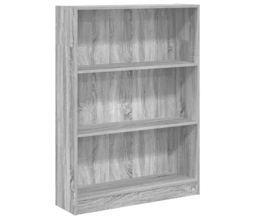 Grāmatu Plaukts, Pelēka Koka, 80X24X109 Cm, Inženierijas Koks Vidaxl