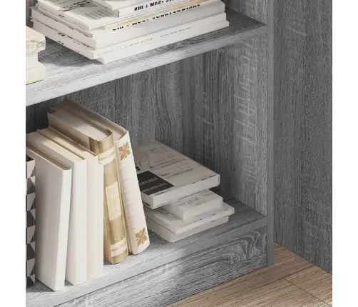 Grāmatu Plaukts, Pelēka Koka, 80X24X109 Cm, Inženierijas Koks Vidaxl