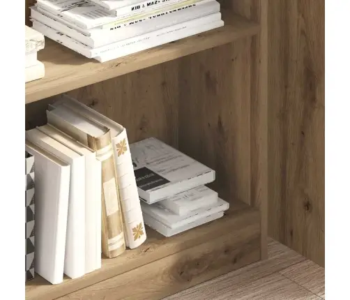 Knygų Spinta, Artisano Ąžuolo, 80X24X109cm Apdirbta Mediena