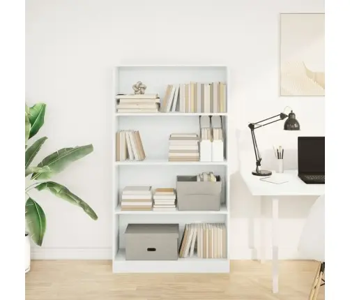 Raamaturiiul, Valge, 80X24X143 cm Tehispuit